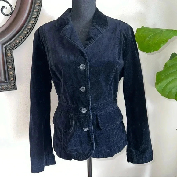 Tommy Hilfiger Women’s Black Velvet Unlined Blazer Jacket - Picture 1 of 13